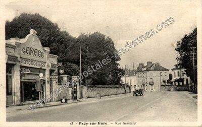 Carte postale ancienne Garage Automobiles — Pacy-sur-Eure (Eure)