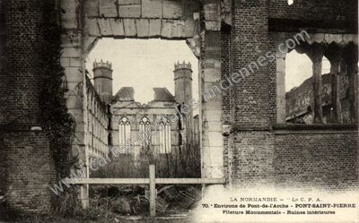 Carte postale ancienne Filature Monumentale - Ruines intérieures — Pont-Saint-Pierre (Eure)