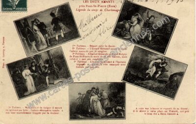 Carte postale ancienne Les Deux Amants — Pont-Saint-Pierre (Eure)