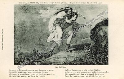 Carte postale ancienne Les DEUX-AMANTS — Pont-Saint-Pierre (Eure)
