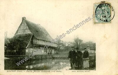 Carte postale ancienne Vieille Maison normande (XVIIe siècle) — Routot (Eure)
