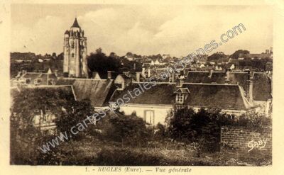 Carte postale ancienne Vue générale — Rugles (Eure)