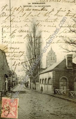 Carte postale ancienne La rue principale — Rugles (Eure)