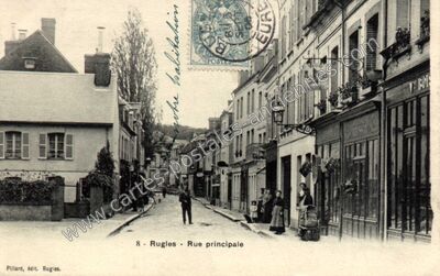 Carte postale ancienne Rue principale — Rugles (Eure)