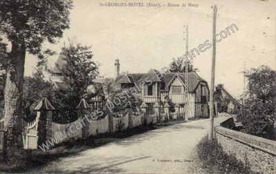 Carte postale ancienne Route de Muzy — Saint-Georges-Motel (Eure)