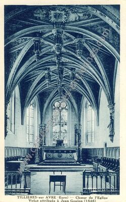Carte postale ancienne Chœur de l'Eglise — Tillières-sur-Avre (Eure)