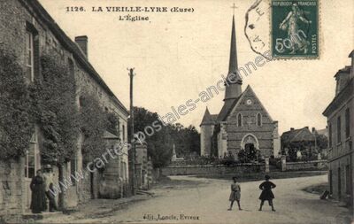 Carte postale ancienne L'Église — La Vieille-Lyre (Eure)