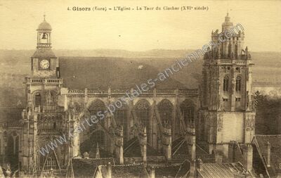 Carte postale ancienne L'Eglise - La Tour du Clocher — Gisors (Eure)