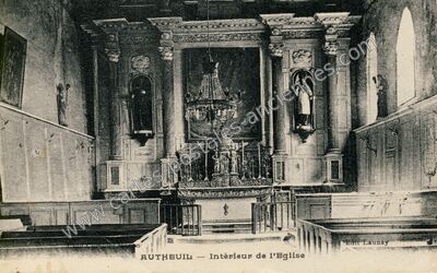 Carte postale ancienne Intérieur de l'Eglise — Autheuil (Eure-et-Loir)
