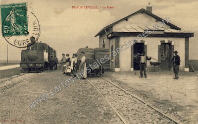 Carte postale ancienne La Gare — Baudreville (Eure-et-Loir)