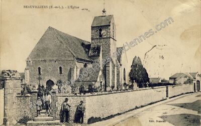Carte postale ancienne L'Église — Beauvilliers (Eure-et-Loir)