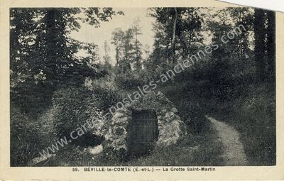 Carte postale ancienne La Grotte Saint-Martin — Béville-le-Comte (Eure-et-Loir)