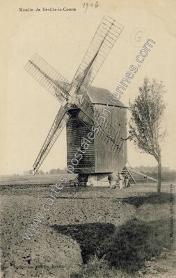 Carte postale ancienne Moulin — Béville-le-Comte (Eure-et-Loir)