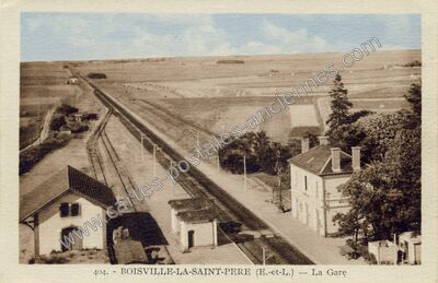 Carte postale ancienne La Gare — Boisville-la-Saint-Père (Eure-et-Loir)