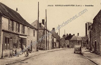 Carte postale ancienne Grande-Rue — Boisville-la-Saint-Père (Eure-et-Loir)