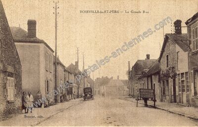 Carte postale ancienne La Grande Rue — Boisville-la-Saint-Père (Eure-et-Loir)