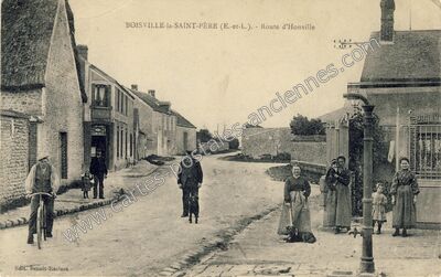 Carte postale ancienne Route d'Honville — Boisville-la-Saint-Père (Eure-et-Loir)