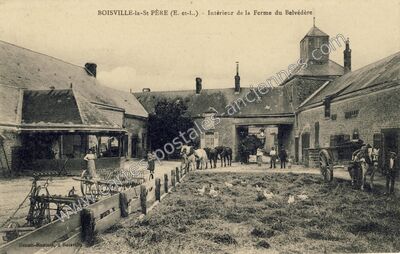 Carte postale ancienne Intérieur de la Ferme du Belvédère — Boisville-la-Saint-Père (Eure-et-Loir)