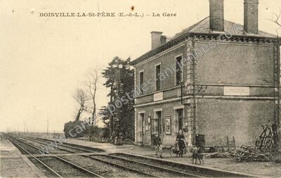 Carte postale ancienne La Gare — Boisville-la-Saint-Père (Eure-et-Loir)