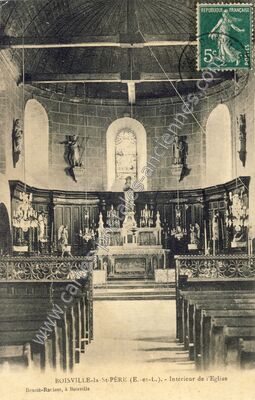 Carte postale ancienne Intérieur de l'Eglise — Boisville-la-Saint-Père (Eure-et-Loir)