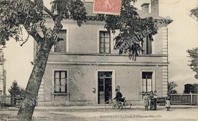 Carte postale ancienne La Gare d'Allonnes-Boisville — Boisville-la-Saint-Père (Eure-et-Loir)