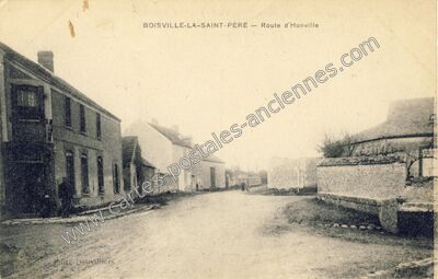 Carte postale ancienne Route d'Honville — Boisville-la-Saint-Père (Eure-et-Loir)