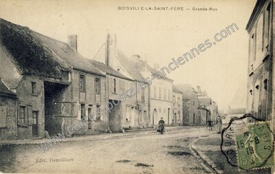 Carte postale ancienne Grande-Rue — Boisville-la-Saint-Père (Eure-et-Loir)