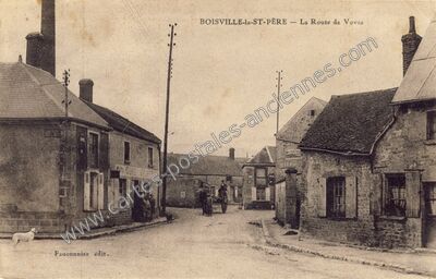 Carte postale ancienne La Route de Voves — Boisville-la-Saint-Père (Eure-et-Loir)