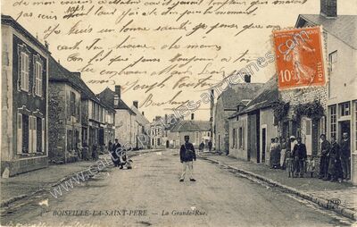Carte postale ancienne La Grande-Rue — Boisville-la-Saint-Père (Eure-et-Loir)