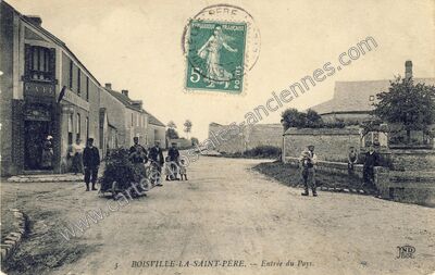 Carte postale ancienne Entrée du Pays — Boisville-la-Saint-Père (Eure-et-Loir)