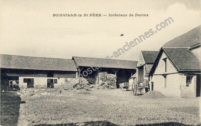 Carte postale ancienne Intérieur de Ferme — Boisville-la-Saint-Père (Eure-et-Loir)