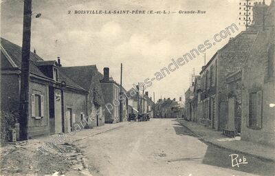 Carte postale ancienne Grande-Rue — Boisville-la-Saint-Père (Eure-et-Loir)