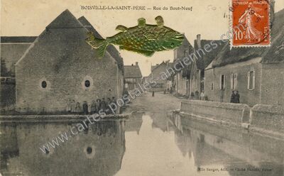 Carte postale ancienne Rue du Bout-Neuf — Boisville-la-Saint-Père (Eure-et-Loir)