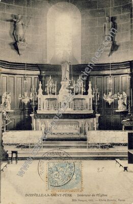 Carte postale ancienne Intérieur de l'Église — Boisville-la-Saint-Père (Eure-et-Loir)