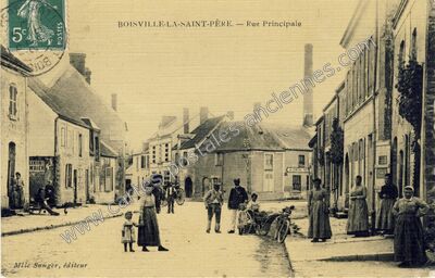 Carte postale ancienne Rue Principale — Boisville-la-Saint-Père (Eure-et-Loir)
