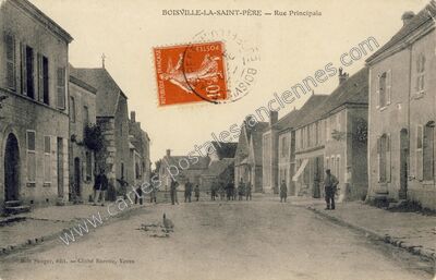 Carte postale ancienne Rue Principale — Boisville-la-Saint-Père (Eure-et-Loir)