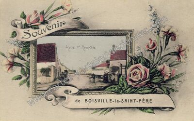 Carte postale ancienne Souvenir de Route d'Honville — Boisville-la-Saint-Père (Eure-et-Loir)