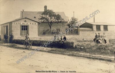 Carte postale ancienne CAFÉ DE LA PAIX — Boisville-la-Saint-Père (Eure-et-Loir)