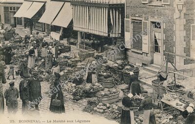 Carte postale ancienne Le Marché aux Légumes — Bonneval (Eure-et-Loir)