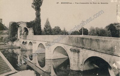 Carte postale ancienne Vue d'ensemble du Pont de Boisville — Bonneval (Eure-et-Loir)