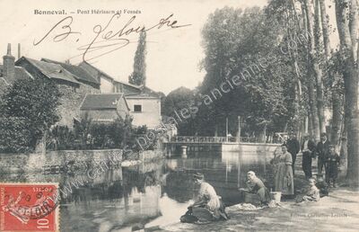 Carte postale ancienne Pont Hérisson et Fossés — Bonneval (Eure-et-Loir)