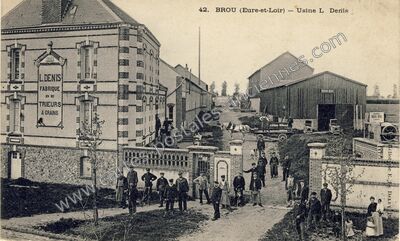 Carte postale ancienne Usine L. Denis — Brou (Eure-et-Loir)