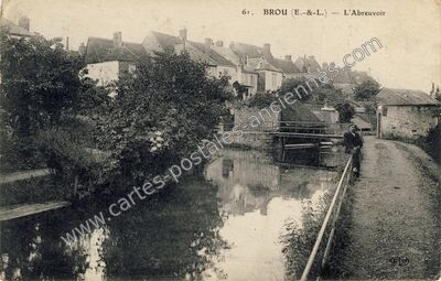 Carte postale ancienne L'Abreuvoir — Brou (Eure-et-Loir)