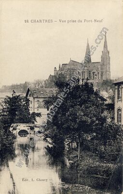 Carte postale ancienne Vue prise du Pont-Neuf — Chartres (Eure-et-Loir)