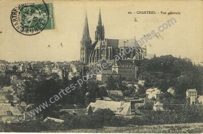 Carte postale ancienne Vue générale — Chartres (Eure-et-Loir)