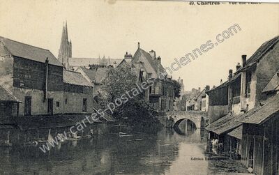 Carte postale ancienne Vue sur l'Eure — Chartres (Eure-et-Loir)