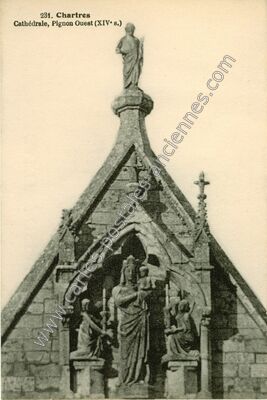 Carte postale ancienne Cathédrale, Pignon Ouest — Chartres (Eure-et-Loir)