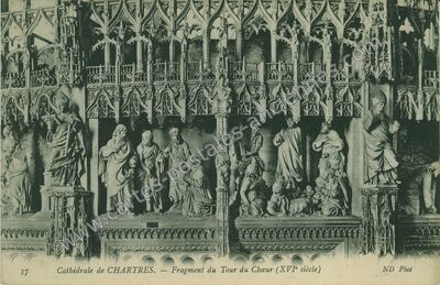 Carte postale ancienne Cathédrale — Fragment du Tour du Chœur — Chartres (Eure-et-Loir)
