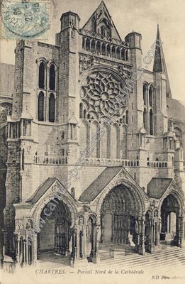 Carte postale ancienne Portail Nord de la Cathédrale — Chartres (Eure-et-Loir)