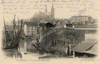 Carte postale ancienne Vue prise du Pont Neuf — Chartres (Eure-et-Loir)